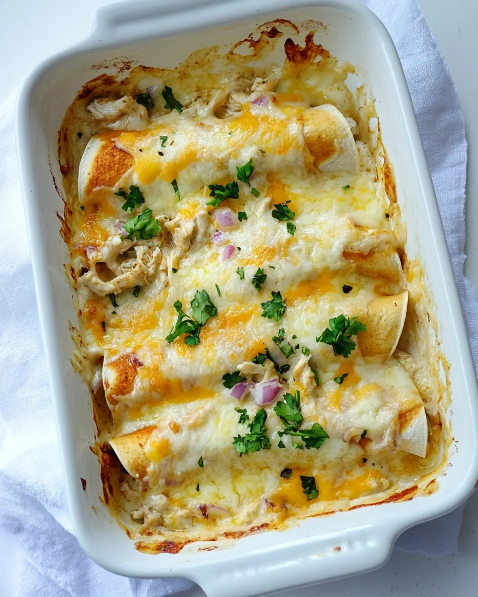Homemade Skinny White Chicken Enchiladas photo