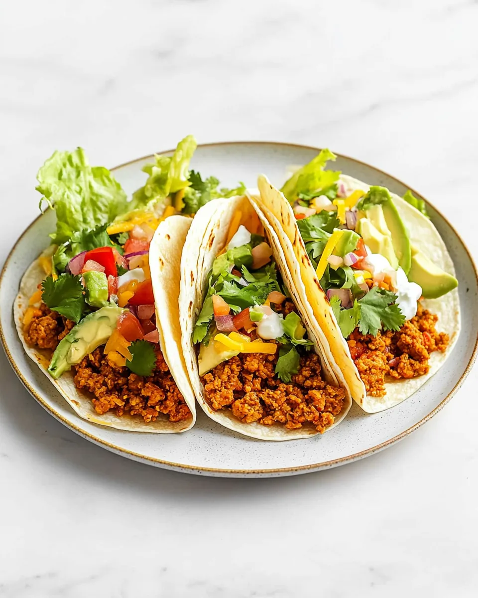 Delicious Slow-Cooker Ground Turkey Tacos plate image