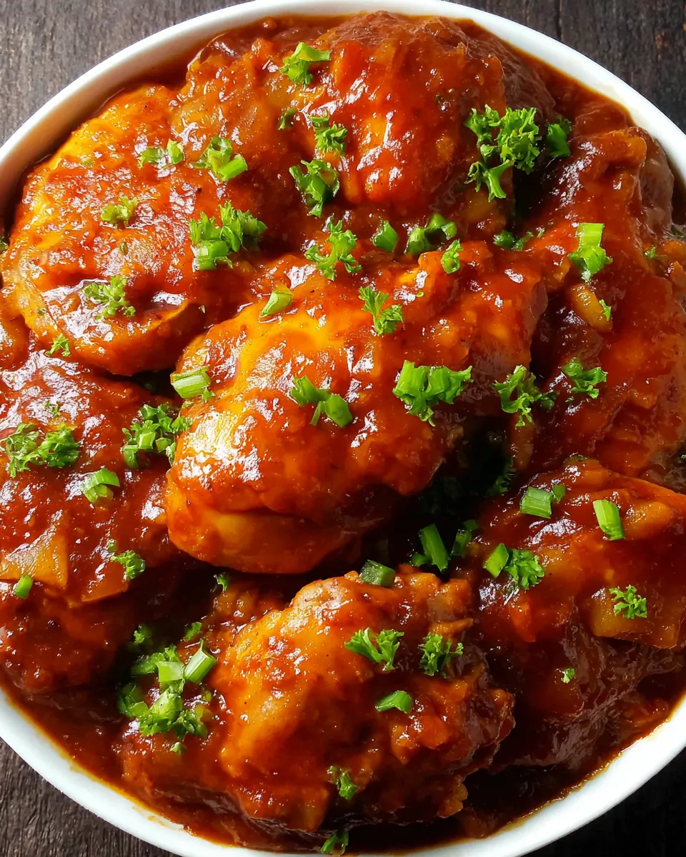 Easy Slow Cooker BBQ Pineapple Chicken food shot