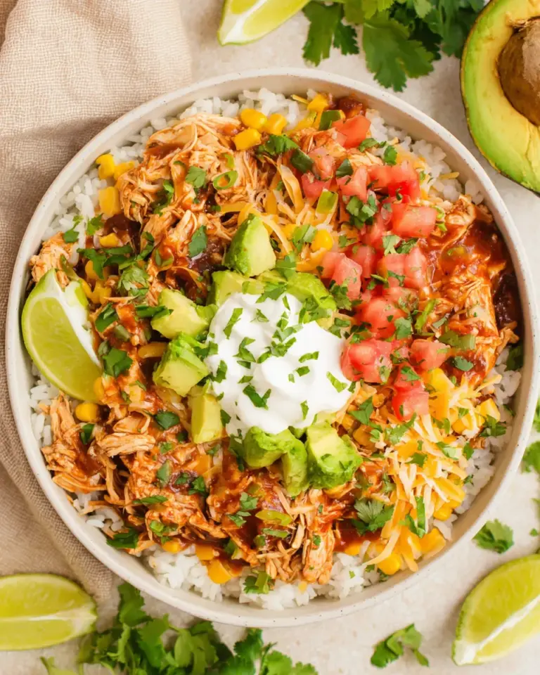 Homemade Slow Cooker Chicken Burrito Bowl Recipe photo