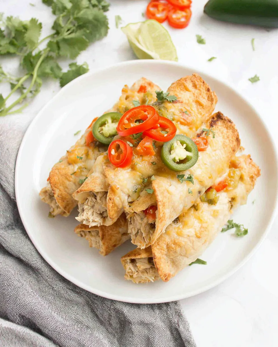 Homemade Slow Cooker Jalapeno Chicken Flautas photo