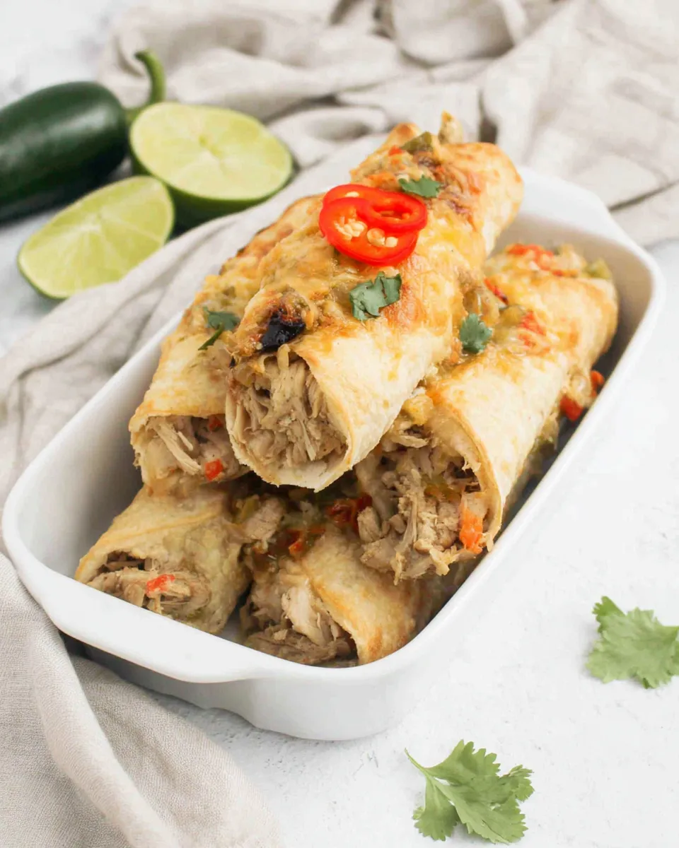Classic Slow Cooker Jalapeno Chicken Flautas image
