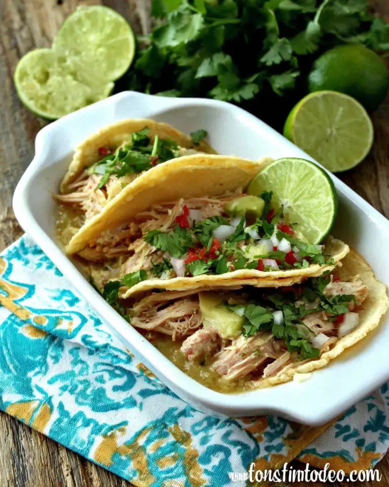 Homemade Slow Cooker Salsa Verde Chicken Tacos photo