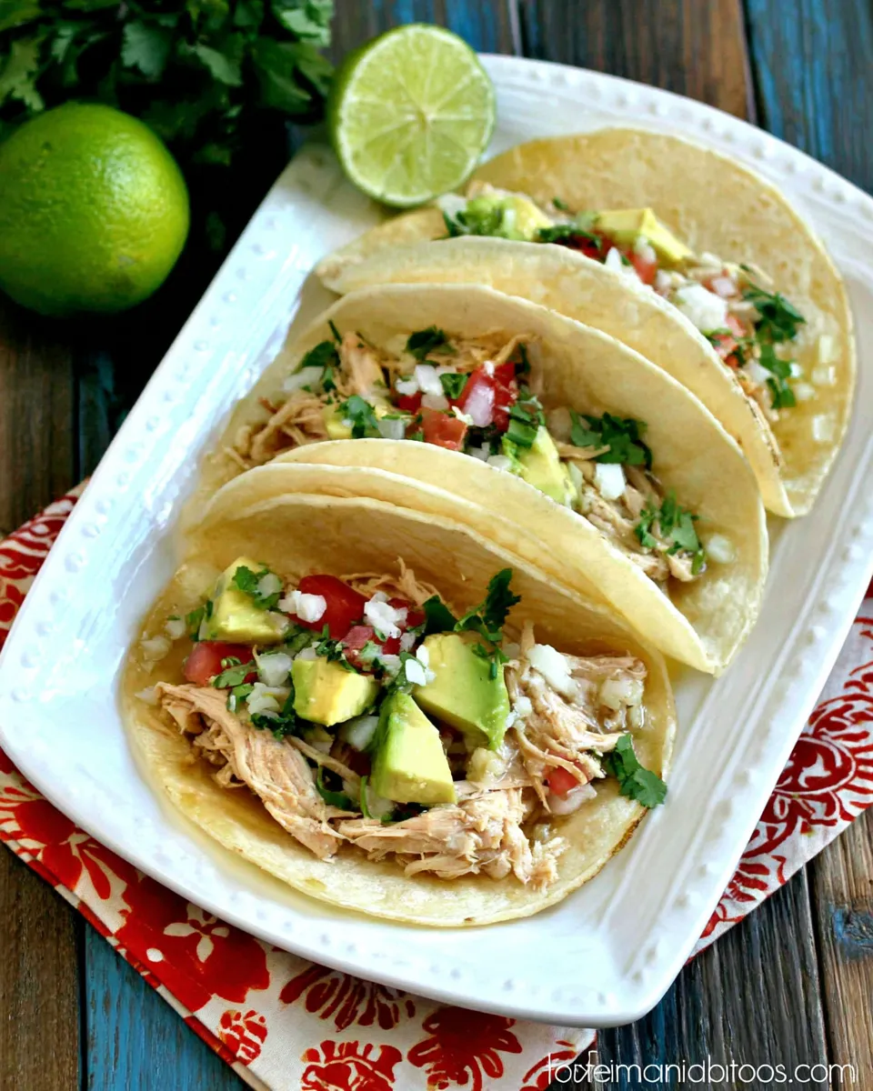 Classic Slow Cooker Salsa Verde Chicken Tacos image