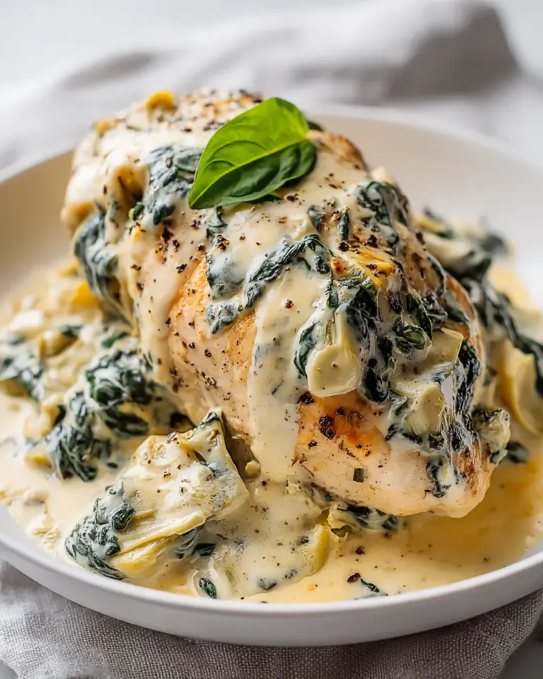 Homemade Slow Cooker Spinach Artichoke Chicken photo