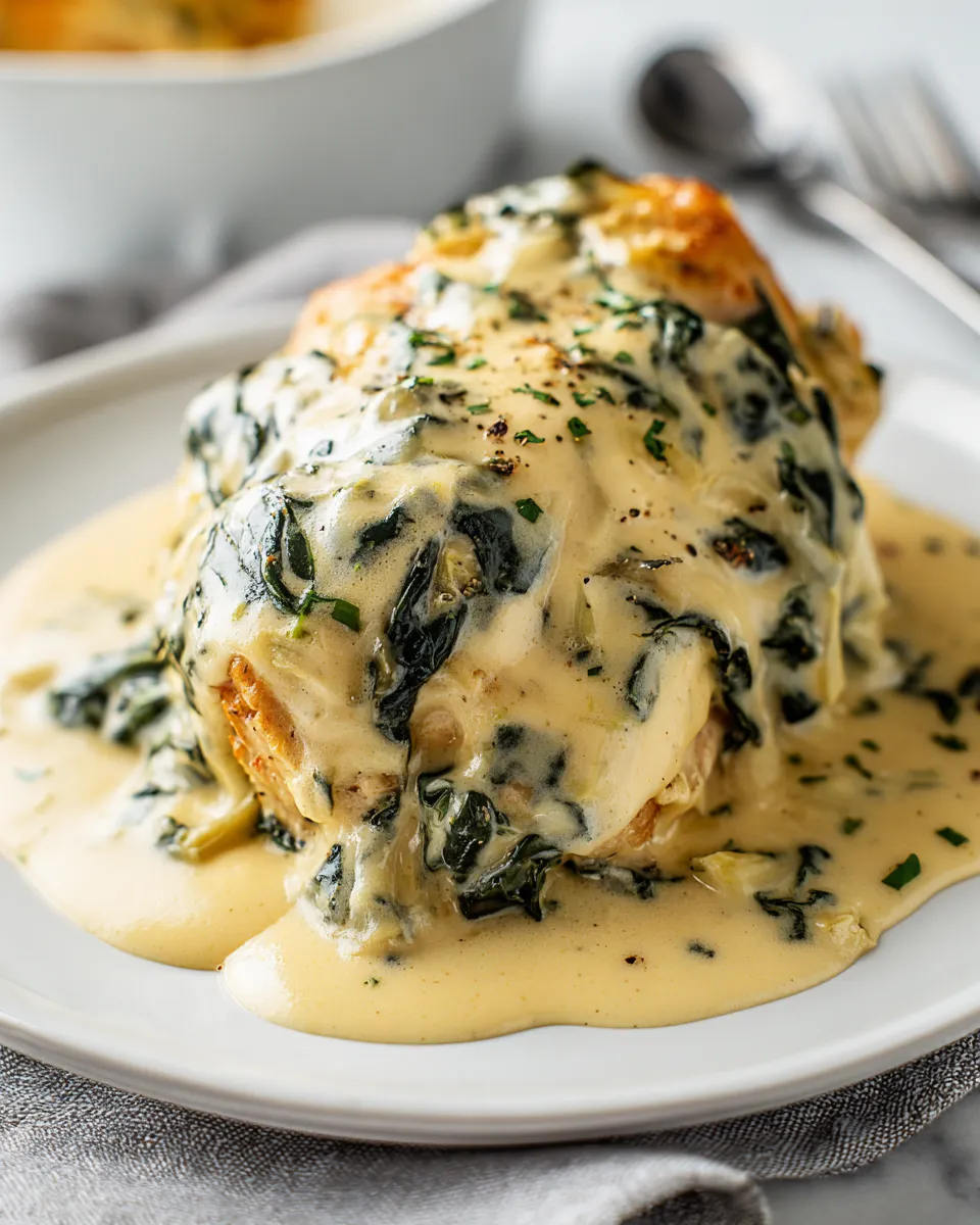 Easy Slow Cooker Spinach Artichoke Chicken recipe image