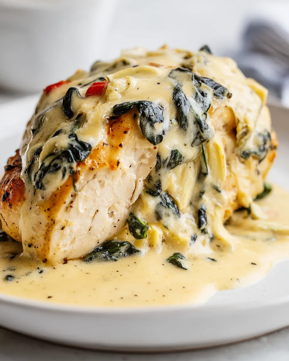 Delicious Slow Cooker Spinach Artichoke Chicken dish photo