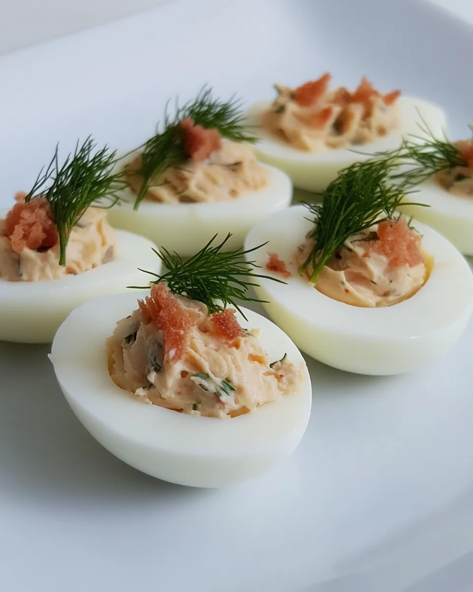 Homemade Smoked Salmon Devilled Eggs photo