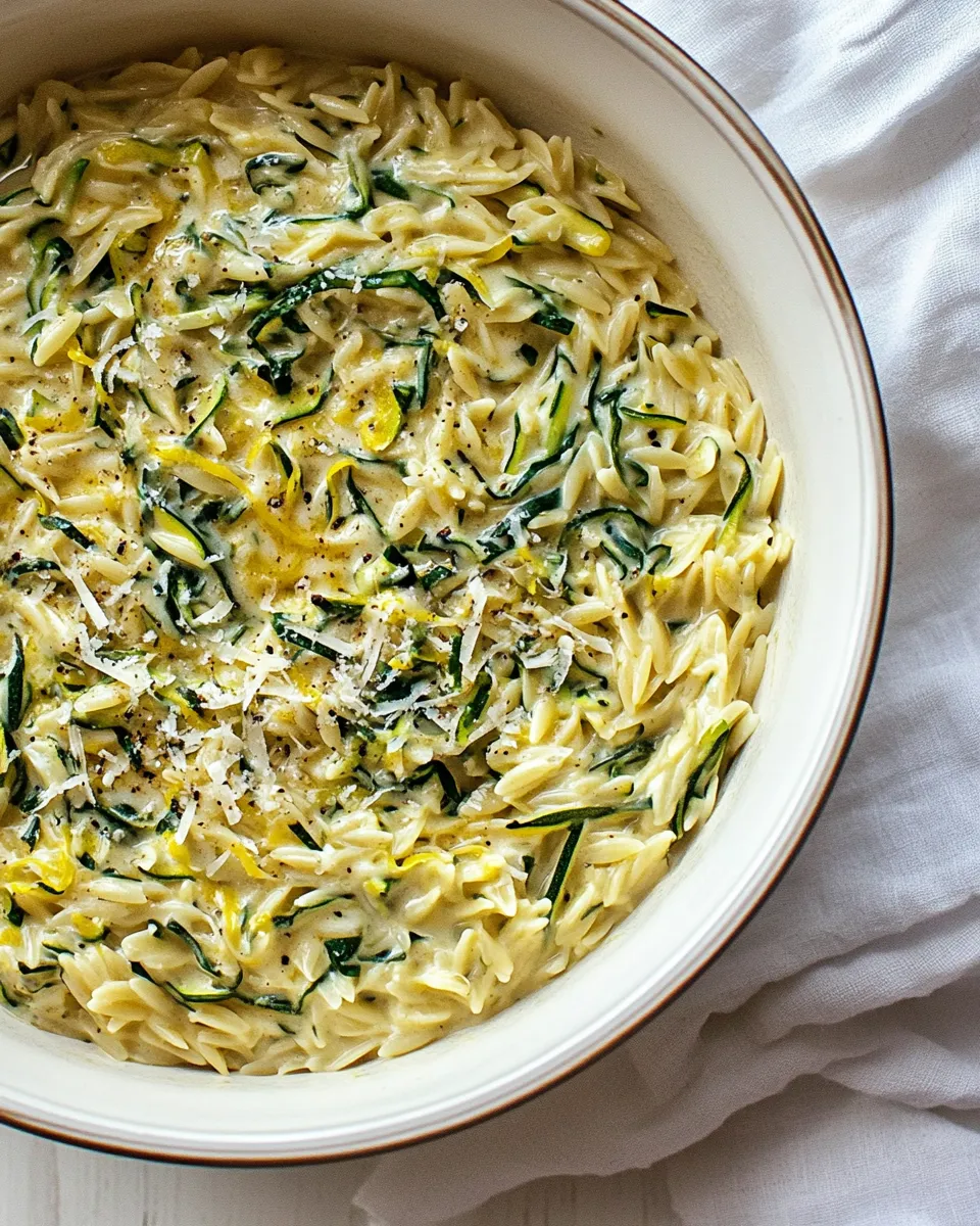 easy Souper Creamy Lemon Butter Cheesy Zucchini Orzo. picture