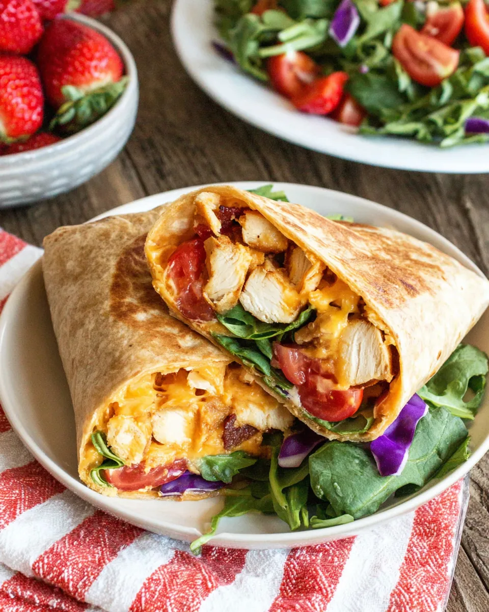 Delicious Southwest Chicken Hummus Wrap plate image