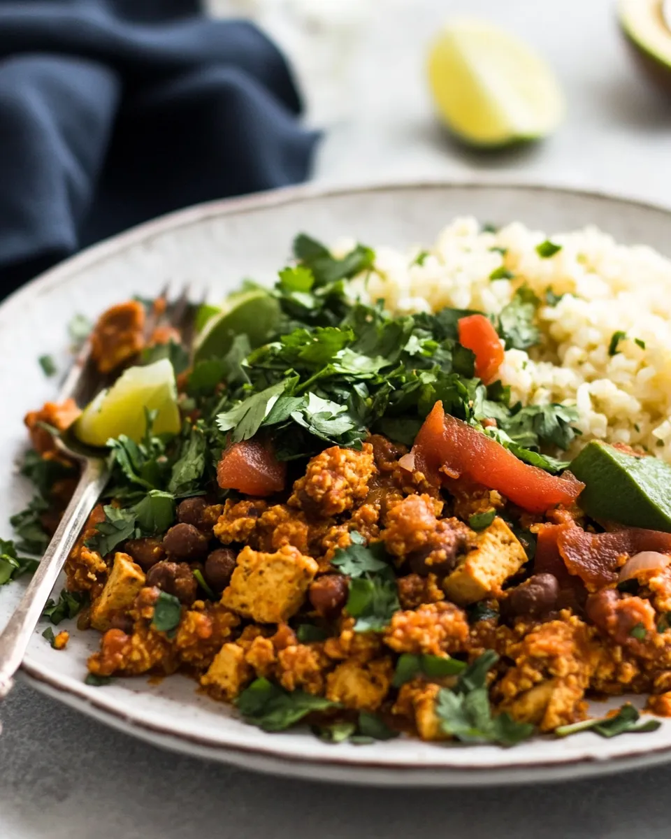classic Southwest Tofu Scramble With Cauliflower Rice image