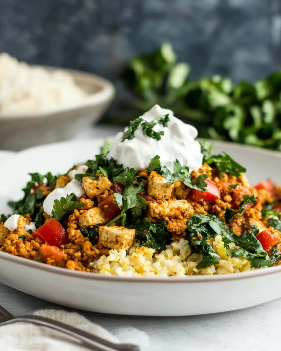 delicious Southwest Tofu Scramble With Cauliflower Rice shot