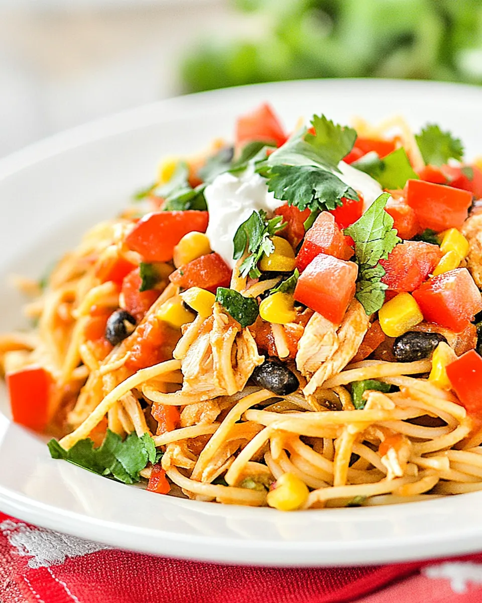 Classic Southwestern Chicken Spaghetti image