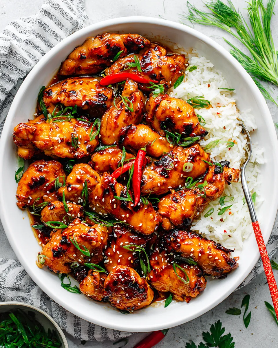 Delicious Soy Ginger Chicken plate image
