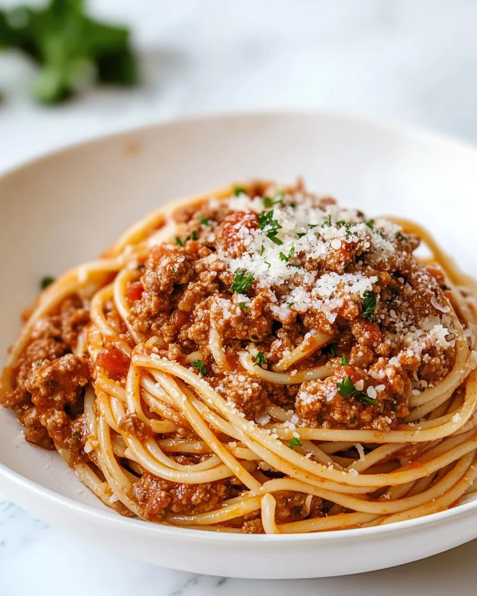 Delicious Spaghetti Bolognese plate image