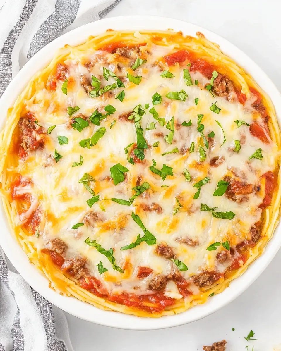 delicious Spaghetti Pie shot