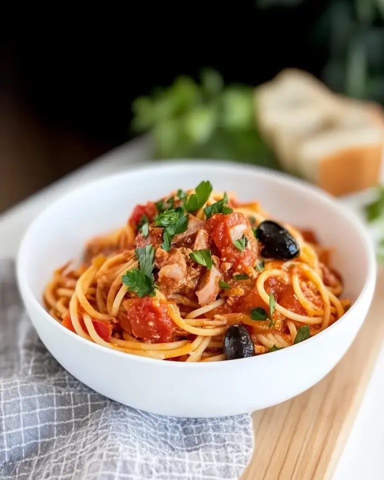 Homemade Spaghetti Tuna Puttanesca photo