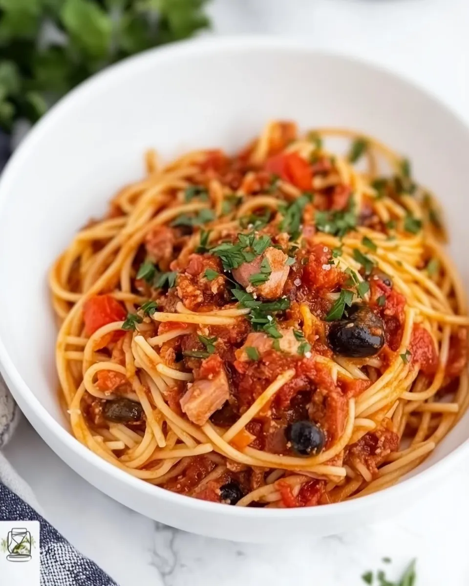 Classic Spaghetti Tuna Puttanesca image