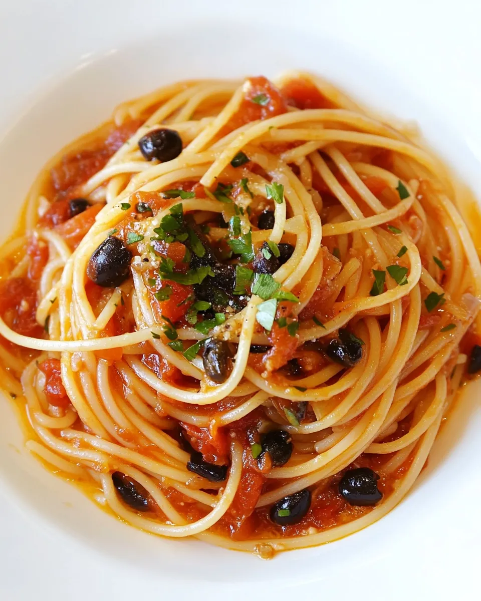 Homemade Spaghetti alla Puttanesca photo