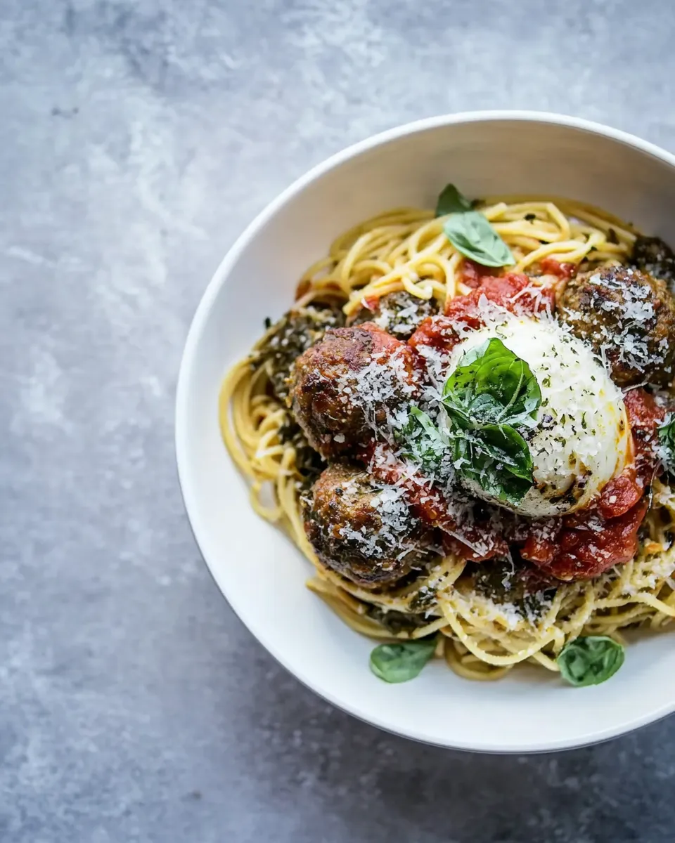 Delicious Spaghetti and Meatballs. dish photo