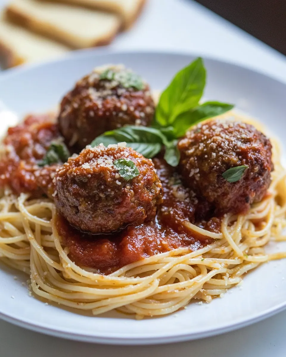 Delicious Spaghetti and Meatballs Recipe shot