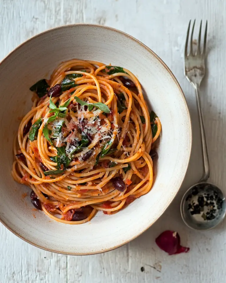 Homemade Spaghetti puttanesca recipe photo