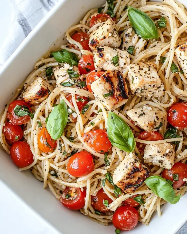 Homemade Spaghetti with Chicken and Grape Tomatoes photo