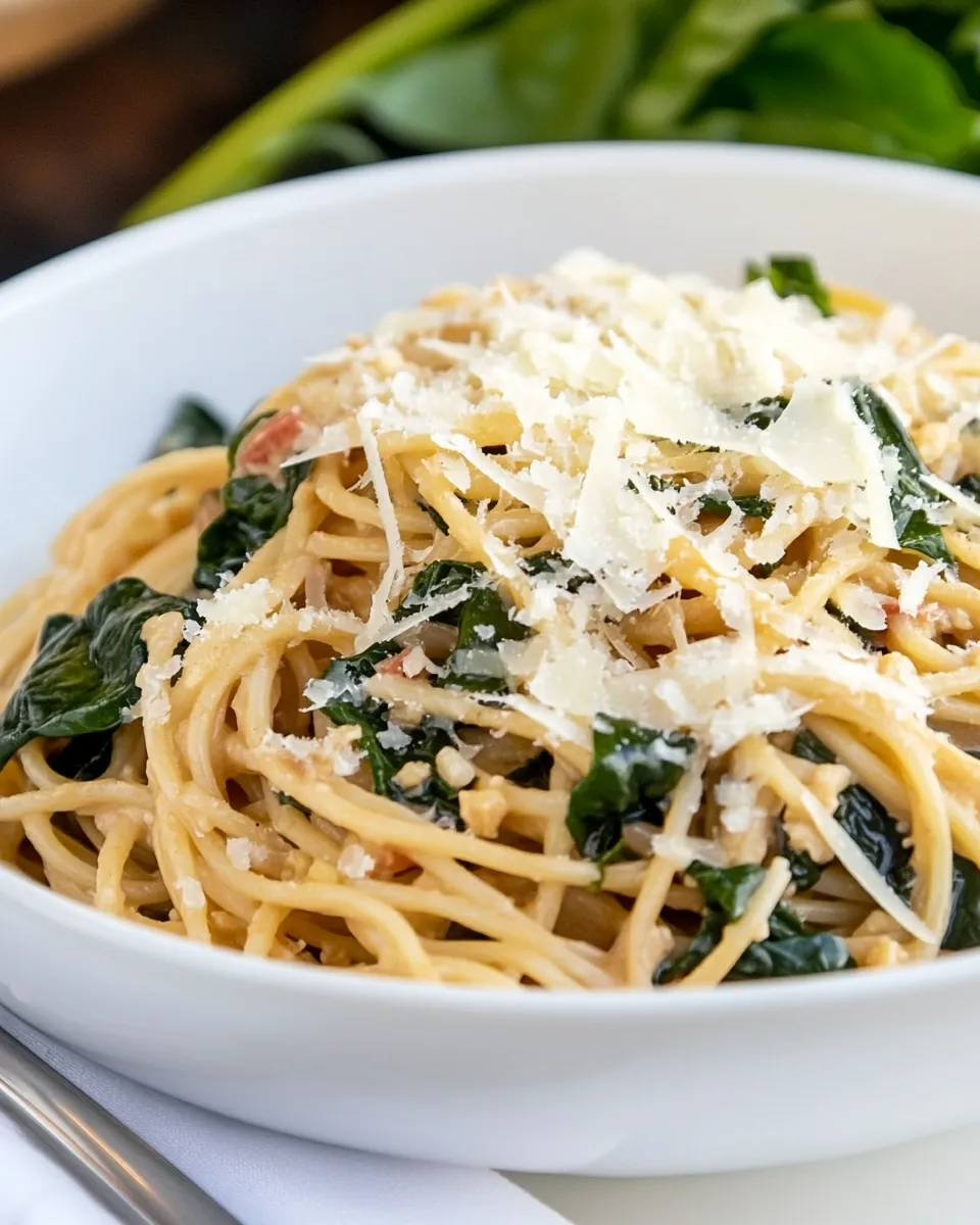 Classic Spaghetti with Garlic, Chard, and Cheese image