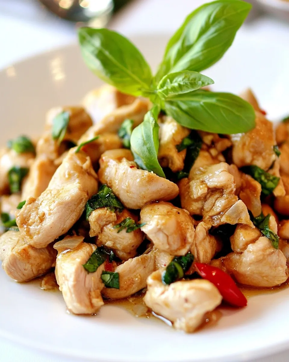 Homemade Spicy Basil Chicken photo