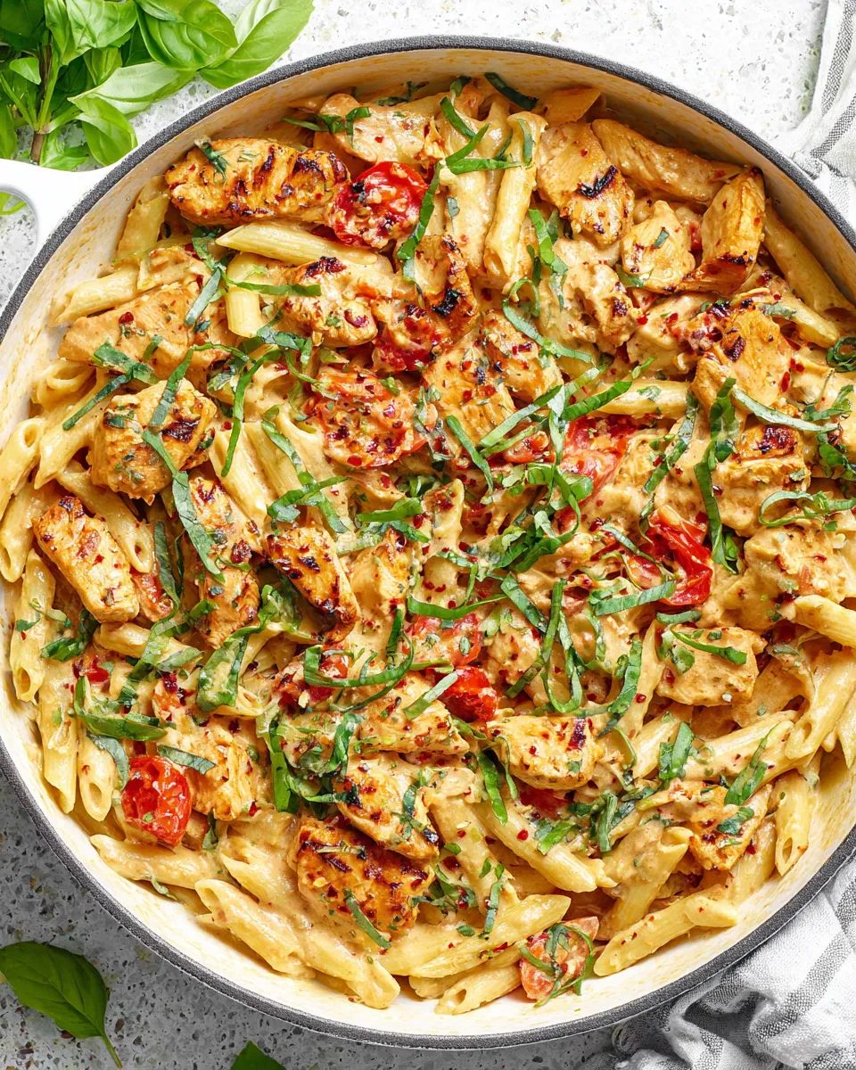 Easy Spicy Chicken Chipotle Pasta food shot