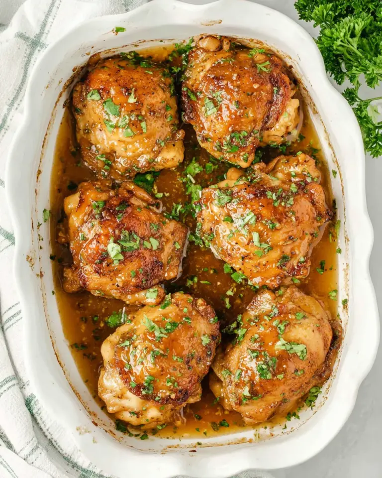Delicious Spicy Honey Garlic Chicken Thighs food shot