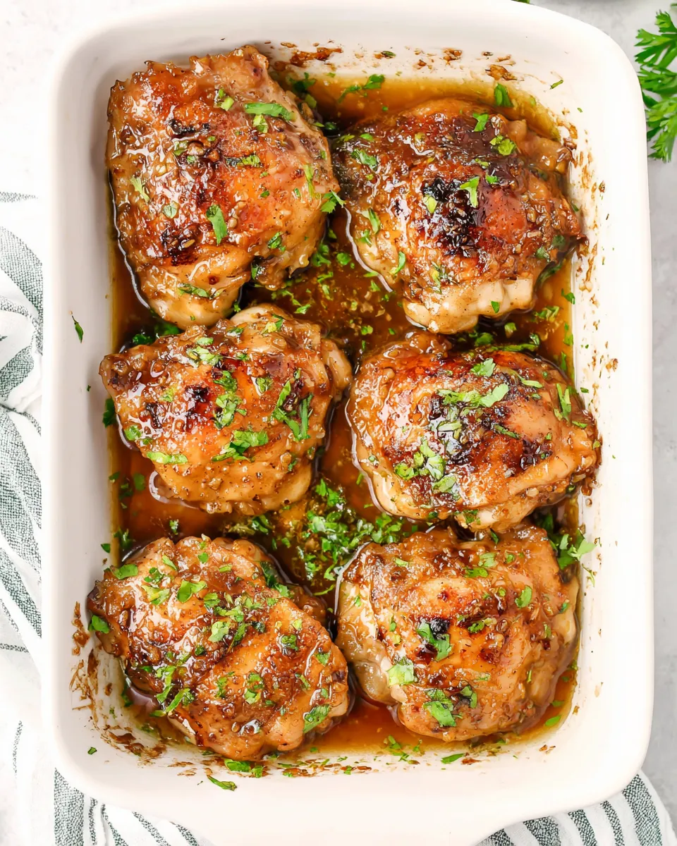 Easy Spicy Honey Garlic Chicken Thighs recipe image