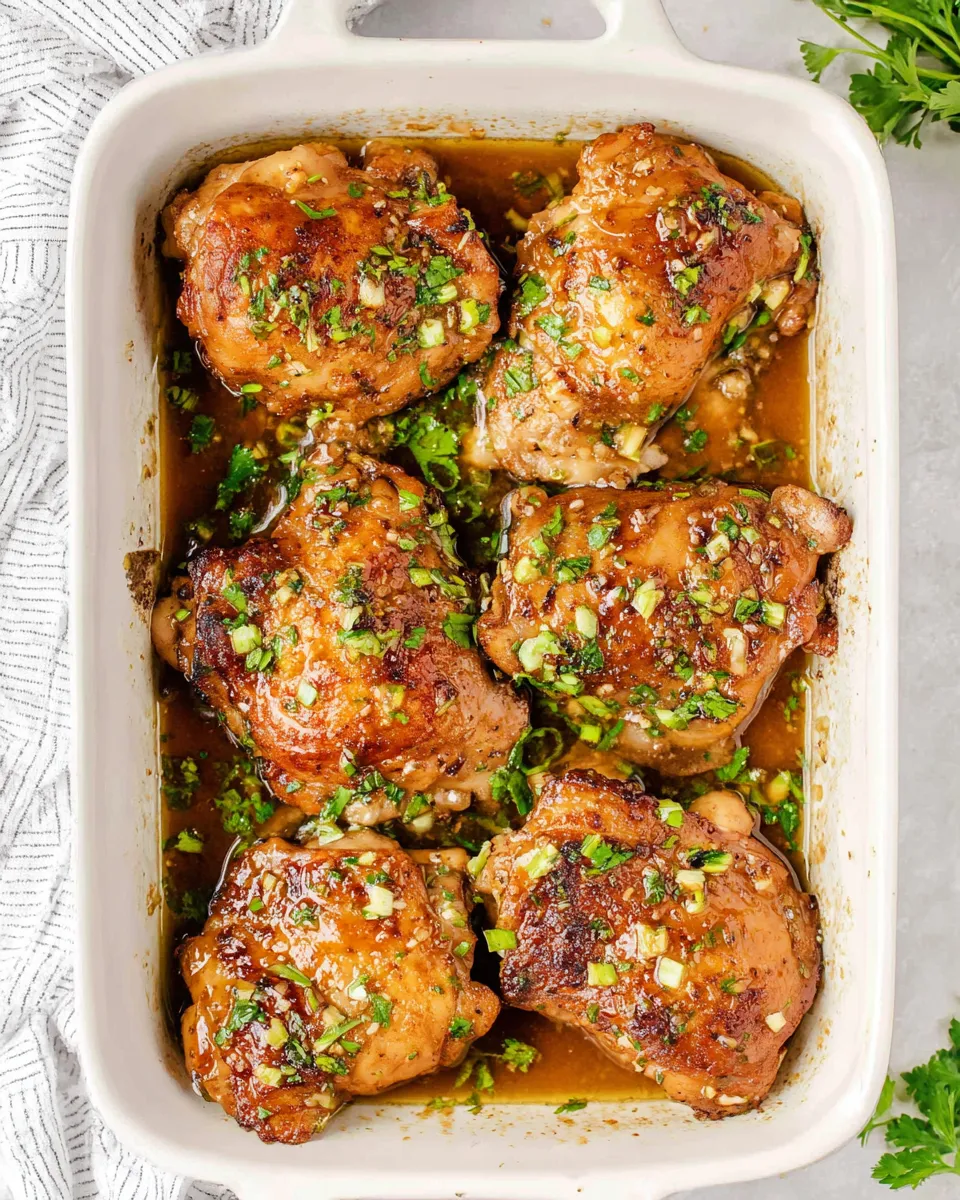 Tasty Spicy Honey Garlic Chicken Thighs plate image