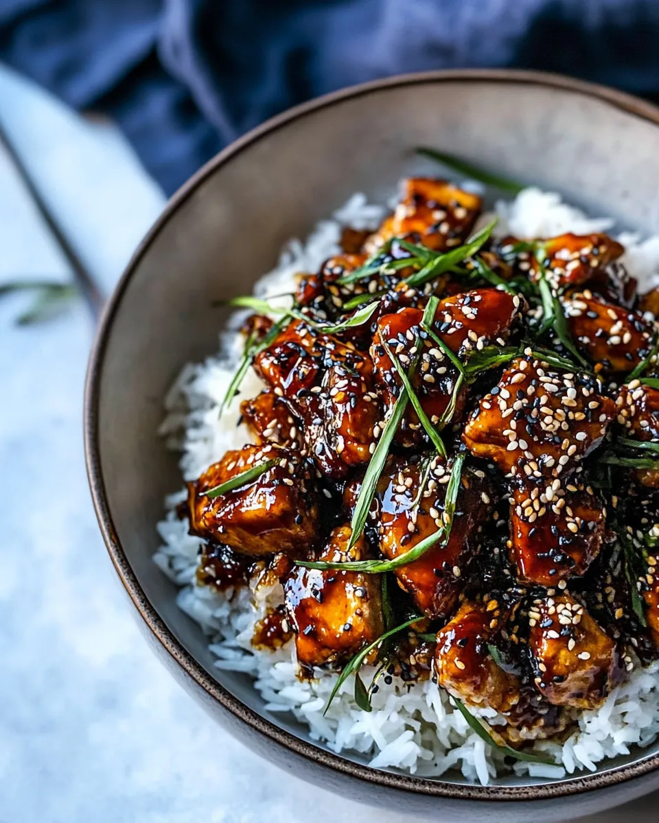 Classic Spicy Sesame Chicken and Ginger Rice. image