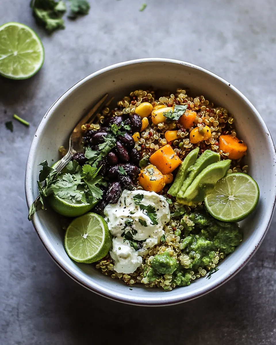 Delicious Spicy Southwest Quinoa Bowl. dish photo