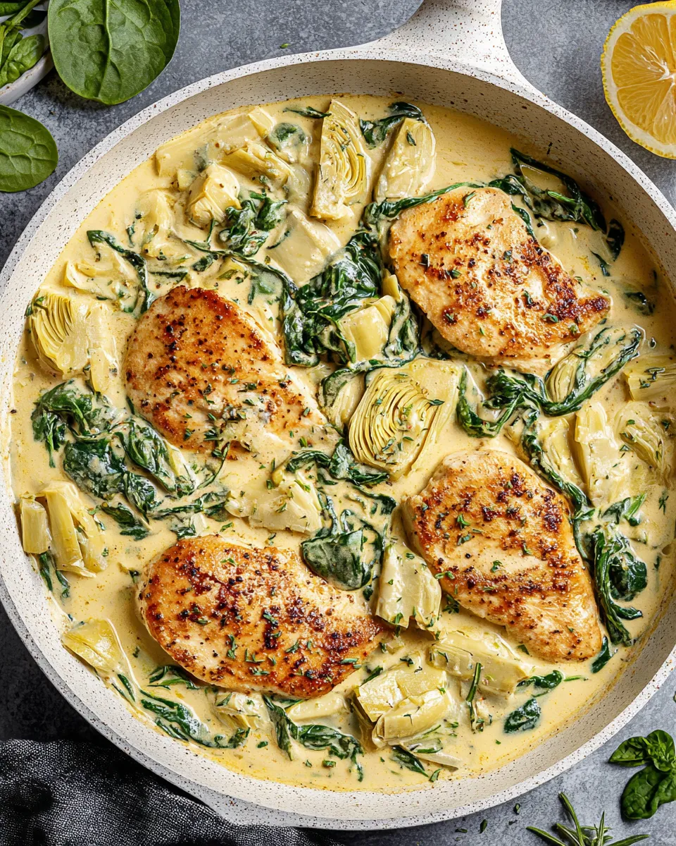 Classic Spinach Artichoke Chicken dish photo