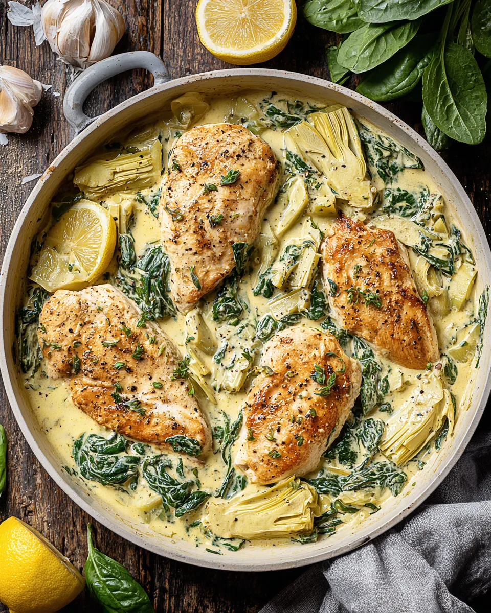 Easy Spinach Artichoke Chicken food shot