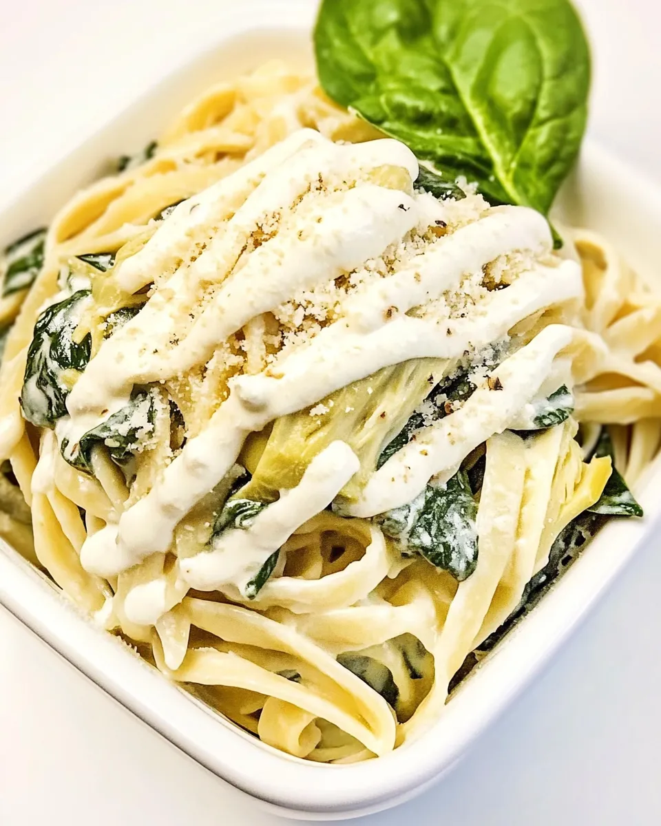 Classic Spinach Artichoke Fettuccine Alfredo image
