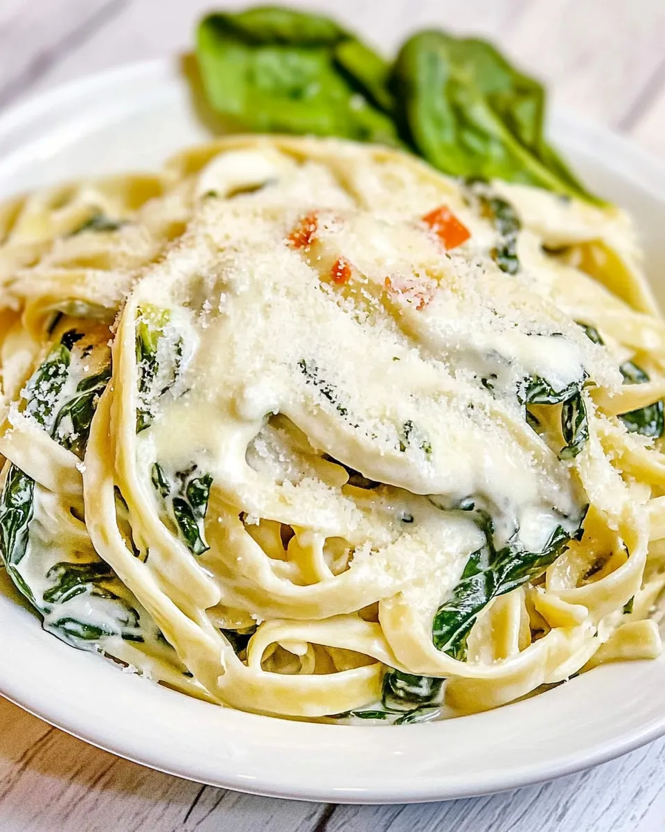 Easy Spinach Artichoke Fettuccine Alfredo recipe photo