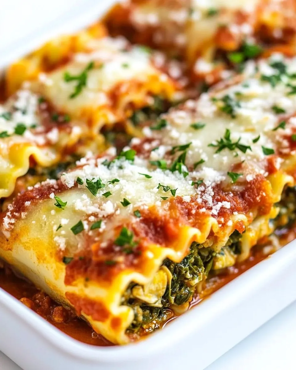 Delicious Spinach Artichoke Lasagna Roll-ups shot