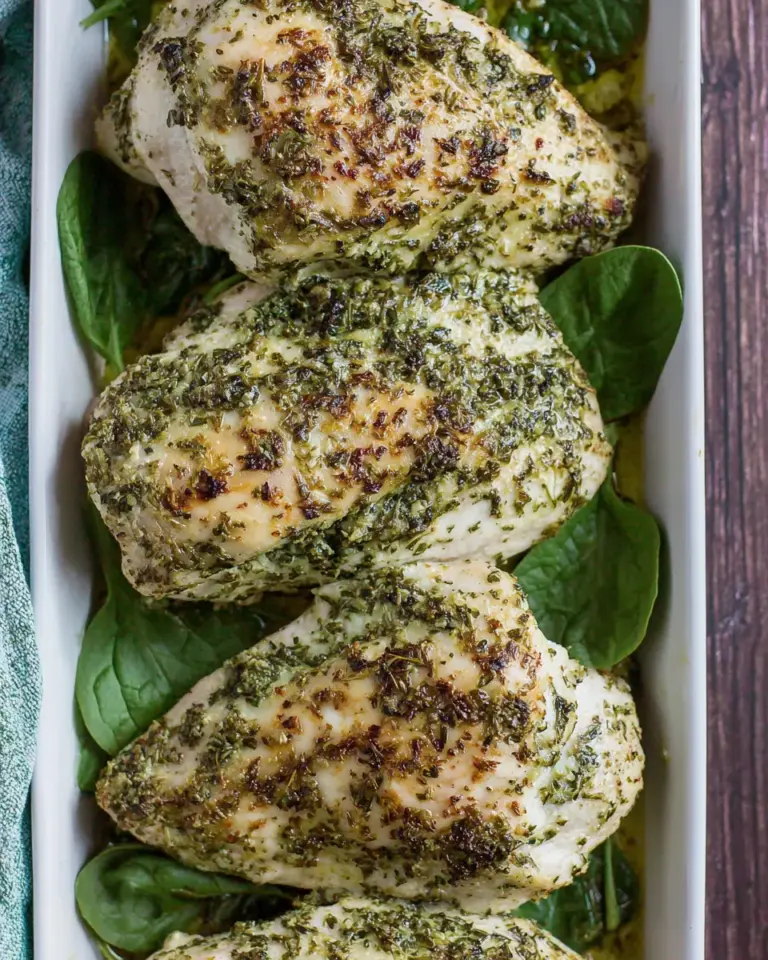 Homemade Spinach Herb Baked Chicken Recipe photo