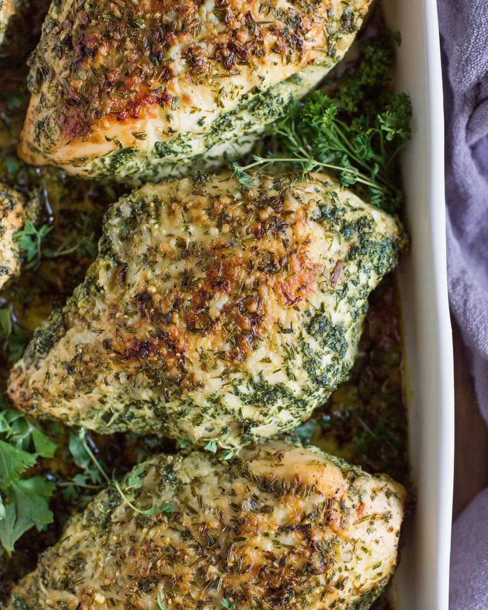 Easy Spinach Herb Baked Chicken Recipe recipe photo