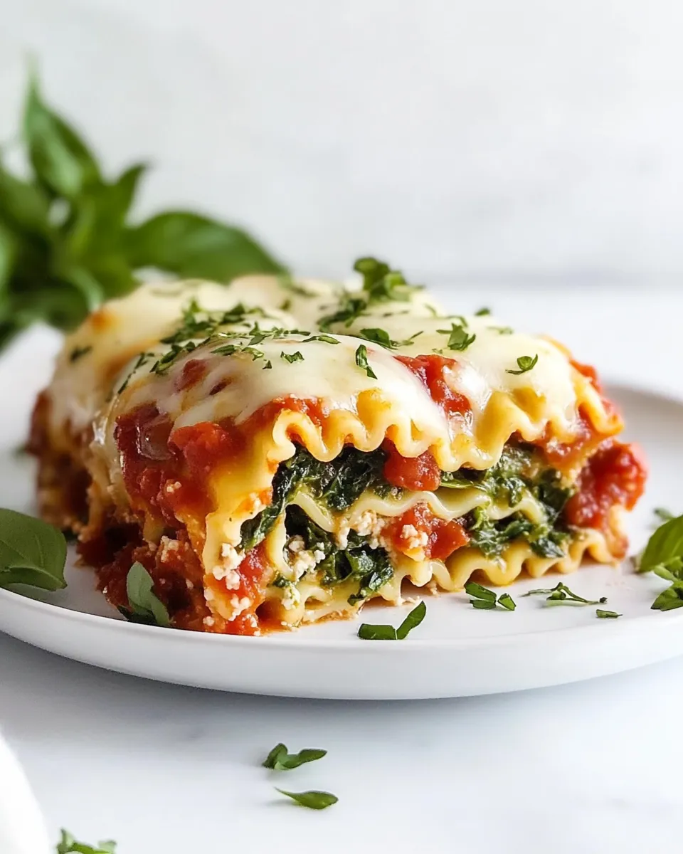 Easy Spinach Lasagna Roll Ups recipe photo