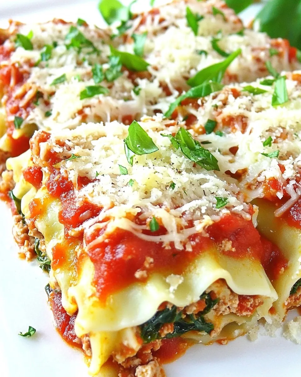 Classic Spinach Lasagna Roll Ups Recipe image