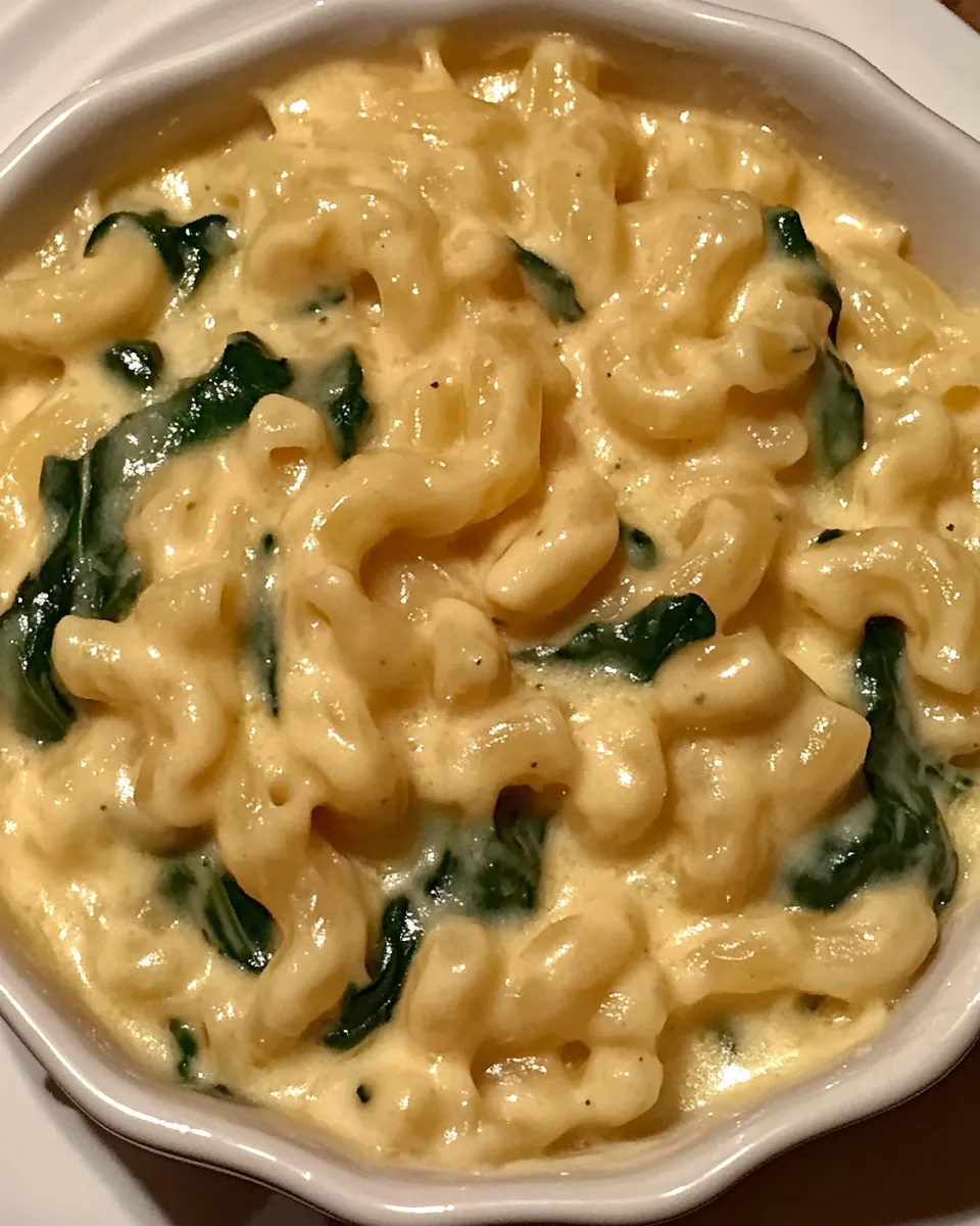 Delicious Spinach Macaroni and Cheese dish photo