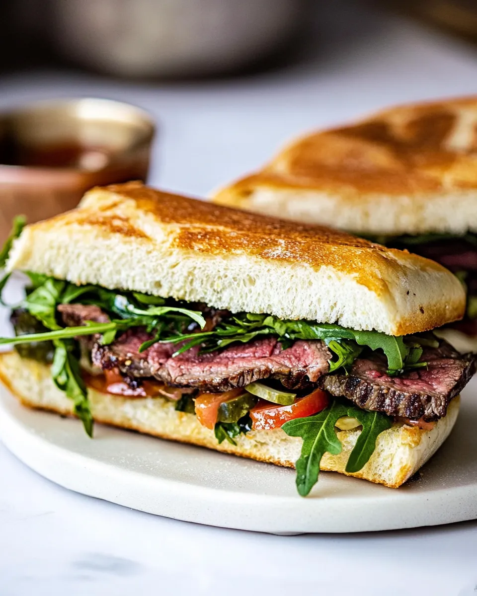 Delicious Steak Sandwich plate image