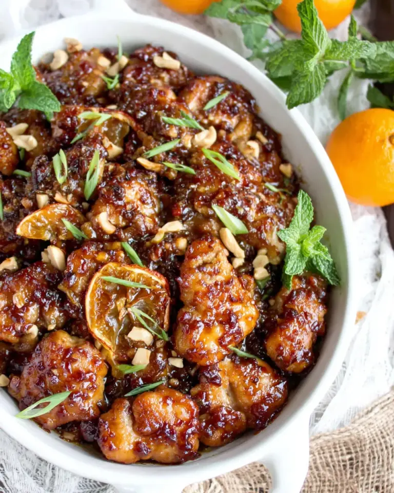 Homemade Sticky Thai Peanut Orange Chicken (30 Minutes) recipe photo