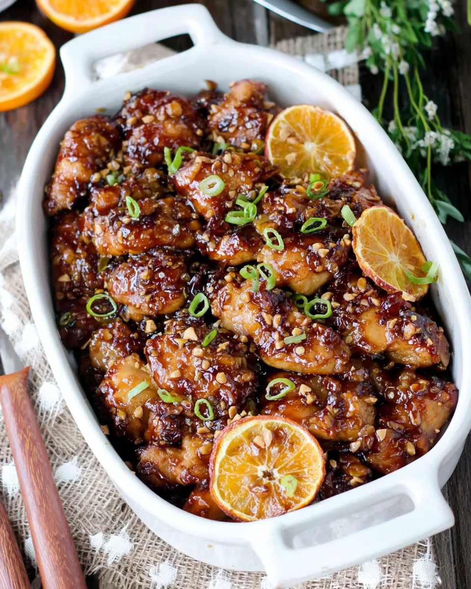 Classic Sticky Thai Peanut Orange Chicken (30 Minutes) dish photo