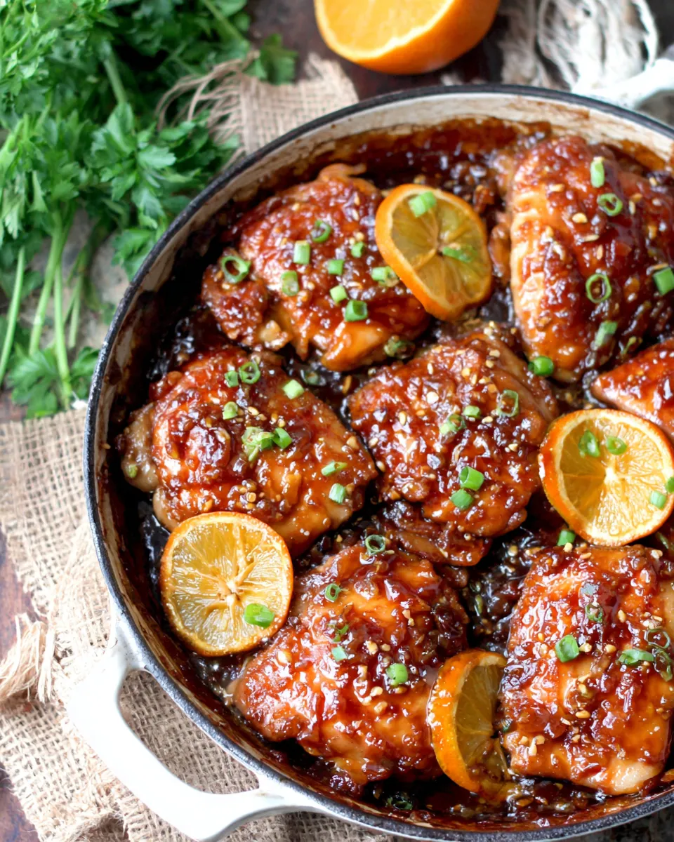Delicious Sticky Thai Peanut Orange Chicken (30 Minutes) plate image