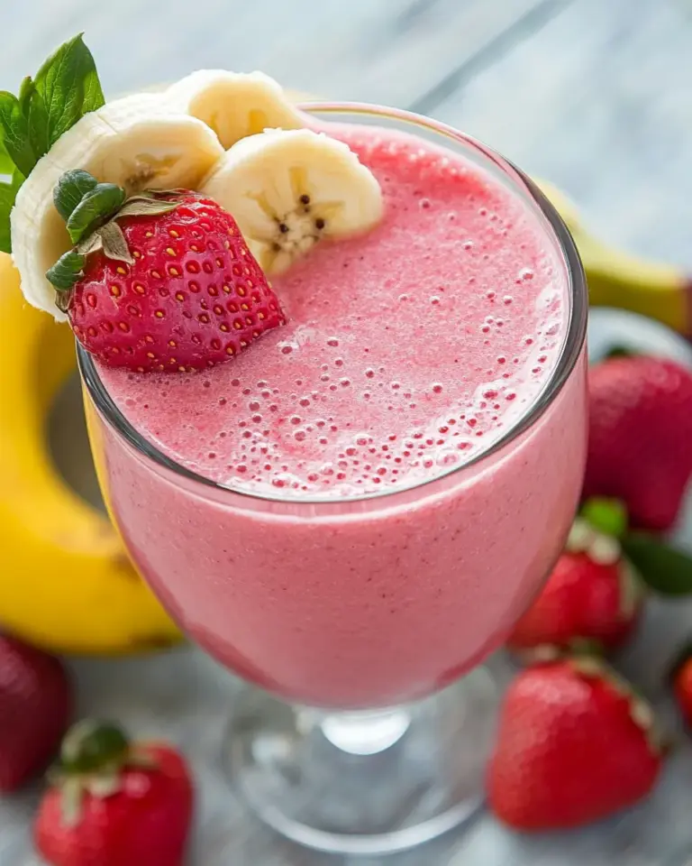 Homemade Strawberry Banana Protein Smoothie photo
